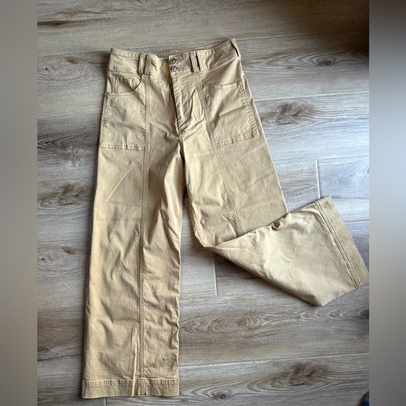 Pilcro Pants - Pilcro High-Rise Wide-Leg Tan Pants